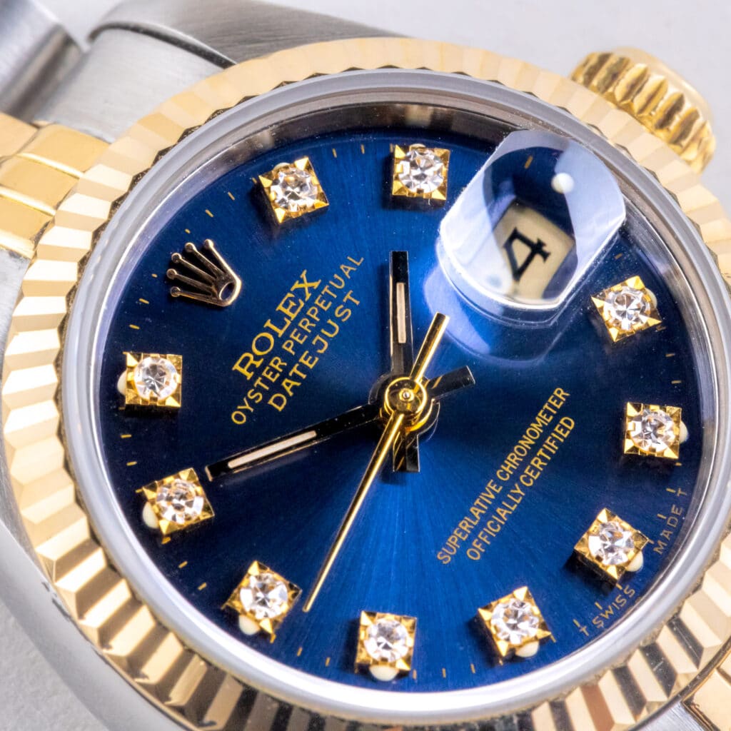 Alternative view of Rolex Lady-Datejust Blue Diamond 69173 1987 (Volledige Set)