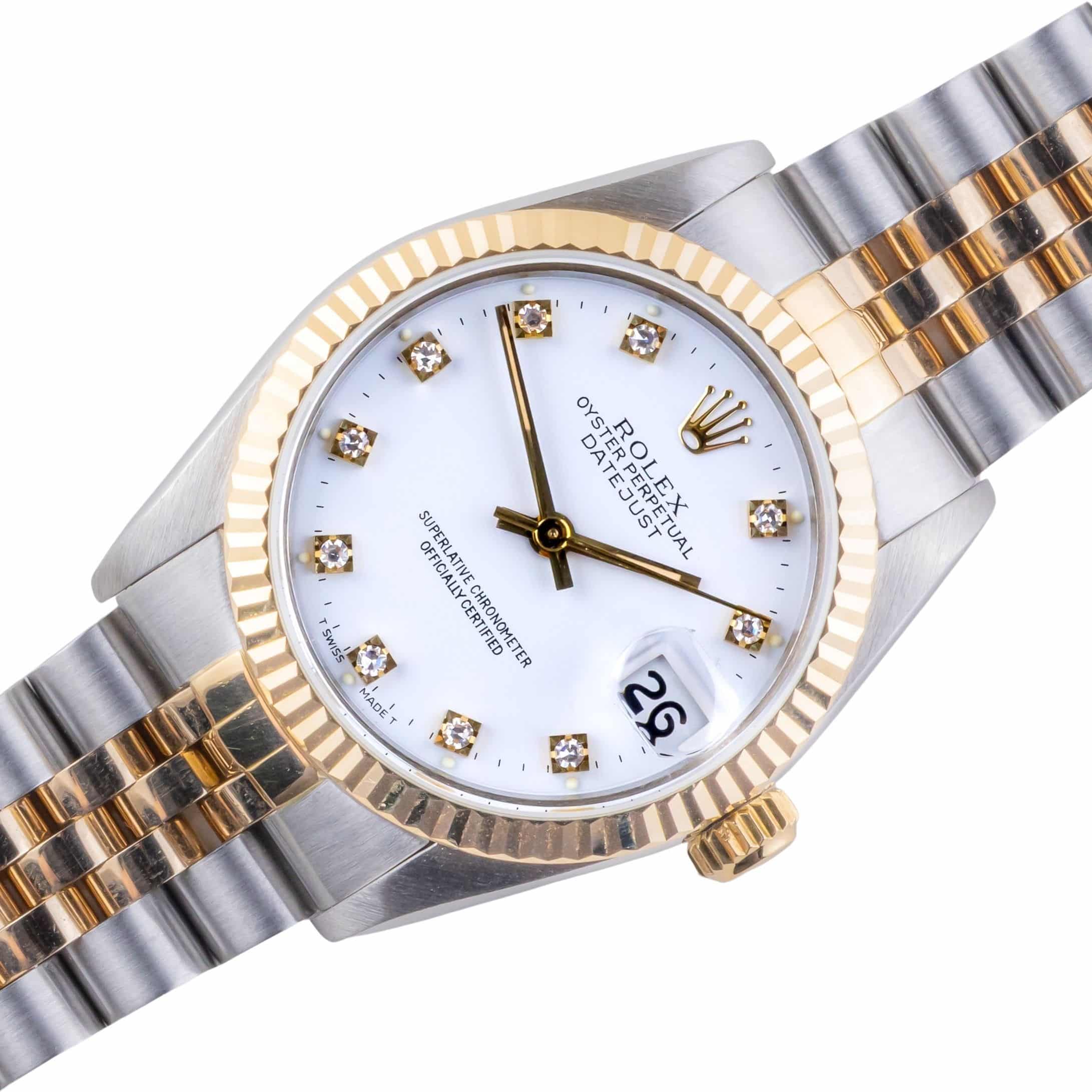Rolex Datejust Mid-Size White Diamond 68273 1991 (Full Set) 1 rolex-datejust-68273-36