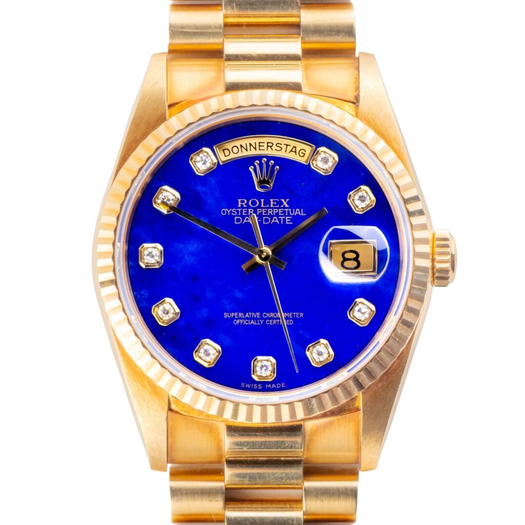 Rolex Day-Date Lapis lazuli 18238 1993 (vollständiger Satz) 10 2E0B3547 1CG 3M Langedyk Vintage Watches