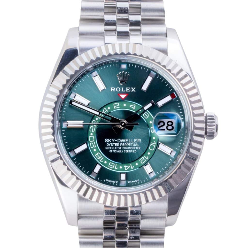 Rolex Sky-Dweller Mint Green 336934 2024 (Vollständiger Satz) 10 2E0B3578 1CG 3M Langedyk Vintage Watches