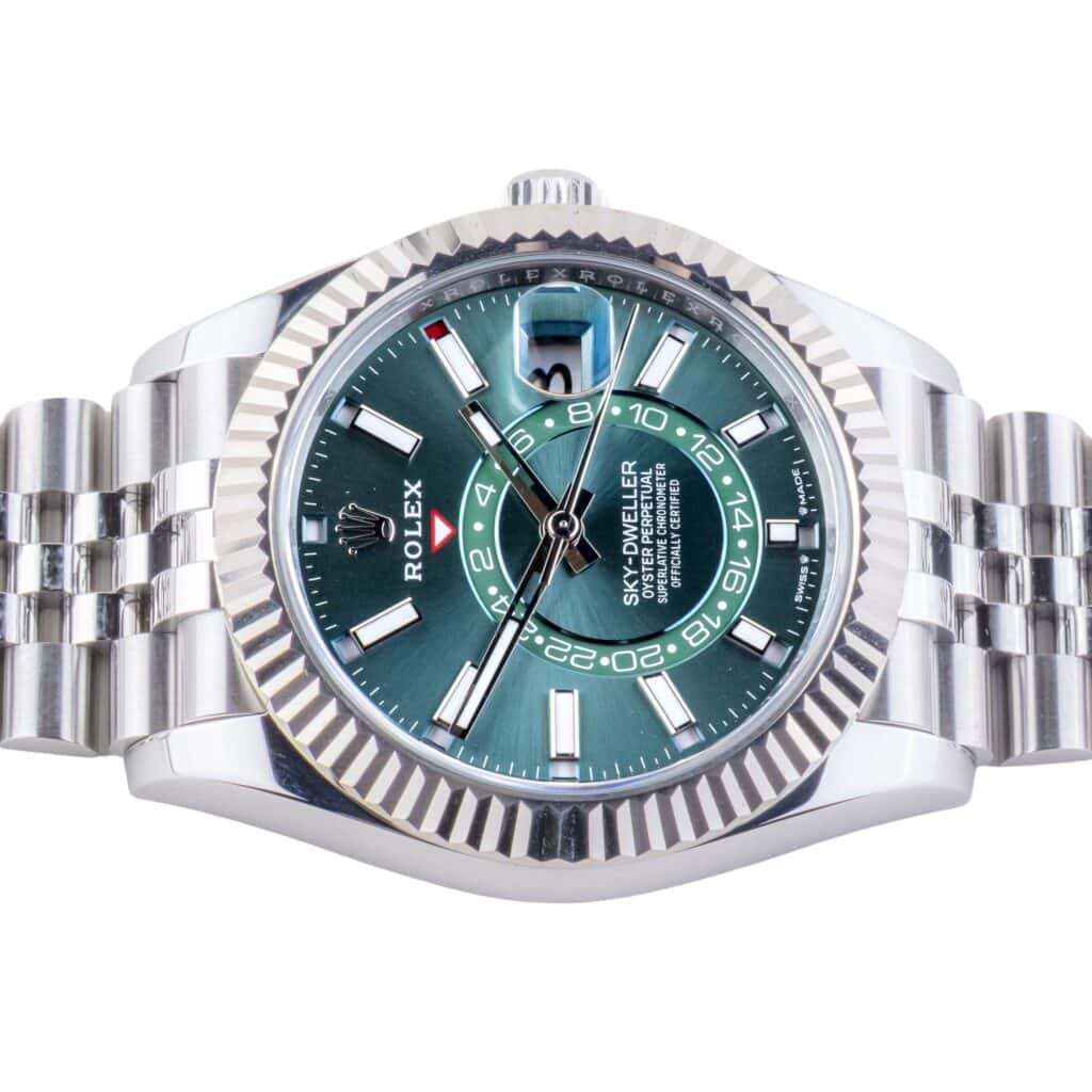 Rolex Sky-Dweller Mint Green 336934 2024 (Vollständiger Satz) 12 2E0B3584 1CG 3M Langedyk Vintage Watches