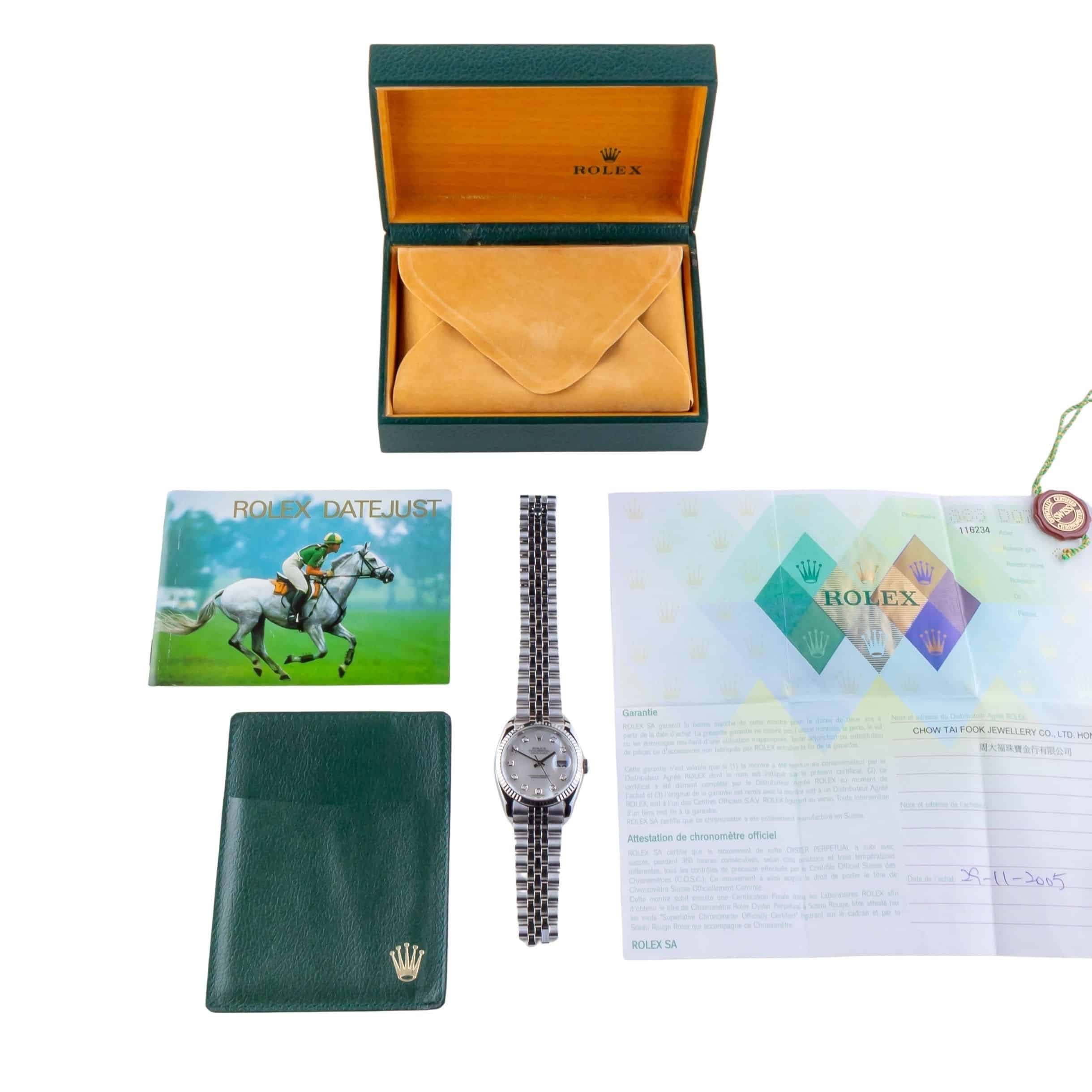 Rolex Oyster Perpetual Datejust MOP Diamond 116234 2006 (Volledige Set) 8 Rolex Oyster Perpetual Datejust MOP Diamond 116234 2006 (Volledige Set) - Afbeelding 8