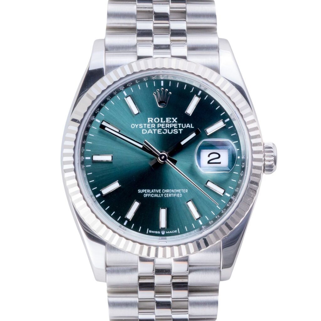Rolex Datejust Mint Green 126234 2022 (Vollständiger Satz) 10 2E0B3736 1CG 3M Langedyk Vintage Watches