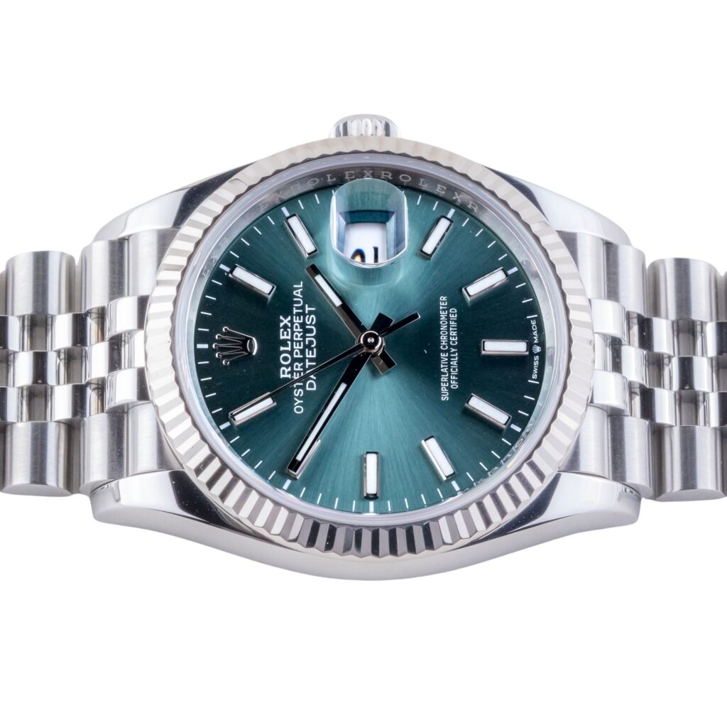 Rolex Datejust Mint Green 126234 2022 (Vollständiger Satz) 12 2E0B3740 1CG 3M Langedyk Vintage Watches
