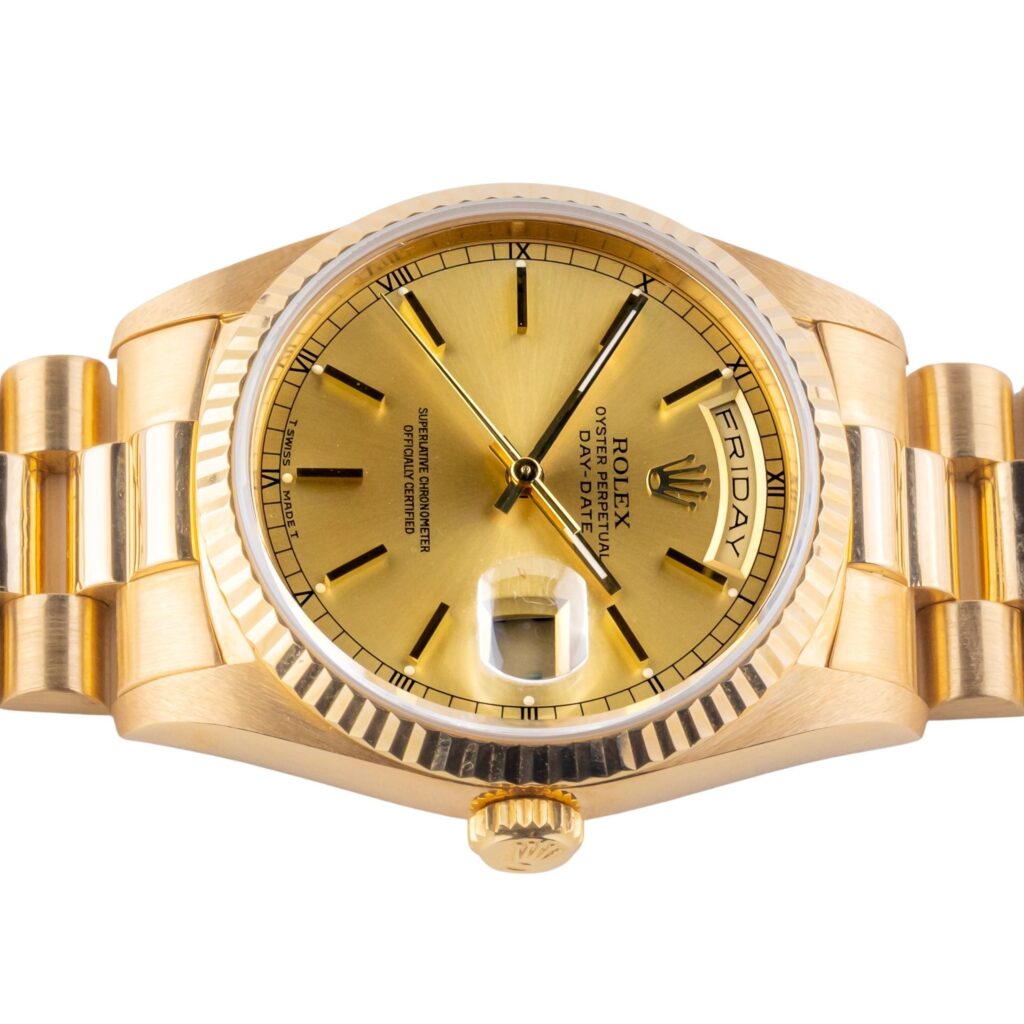 Rolex Day-Date Champagne 18238 1993 (Vollständiger Satz) 13 2E0B3854 1CG 3M Langedyk Vintage Watches