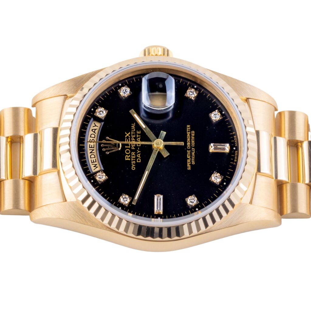 Rolex Day-Date Black Diamond 18238 1988 (Full Set) 13 2E0B3863 1CG 3M Langedyk Vintage Watches