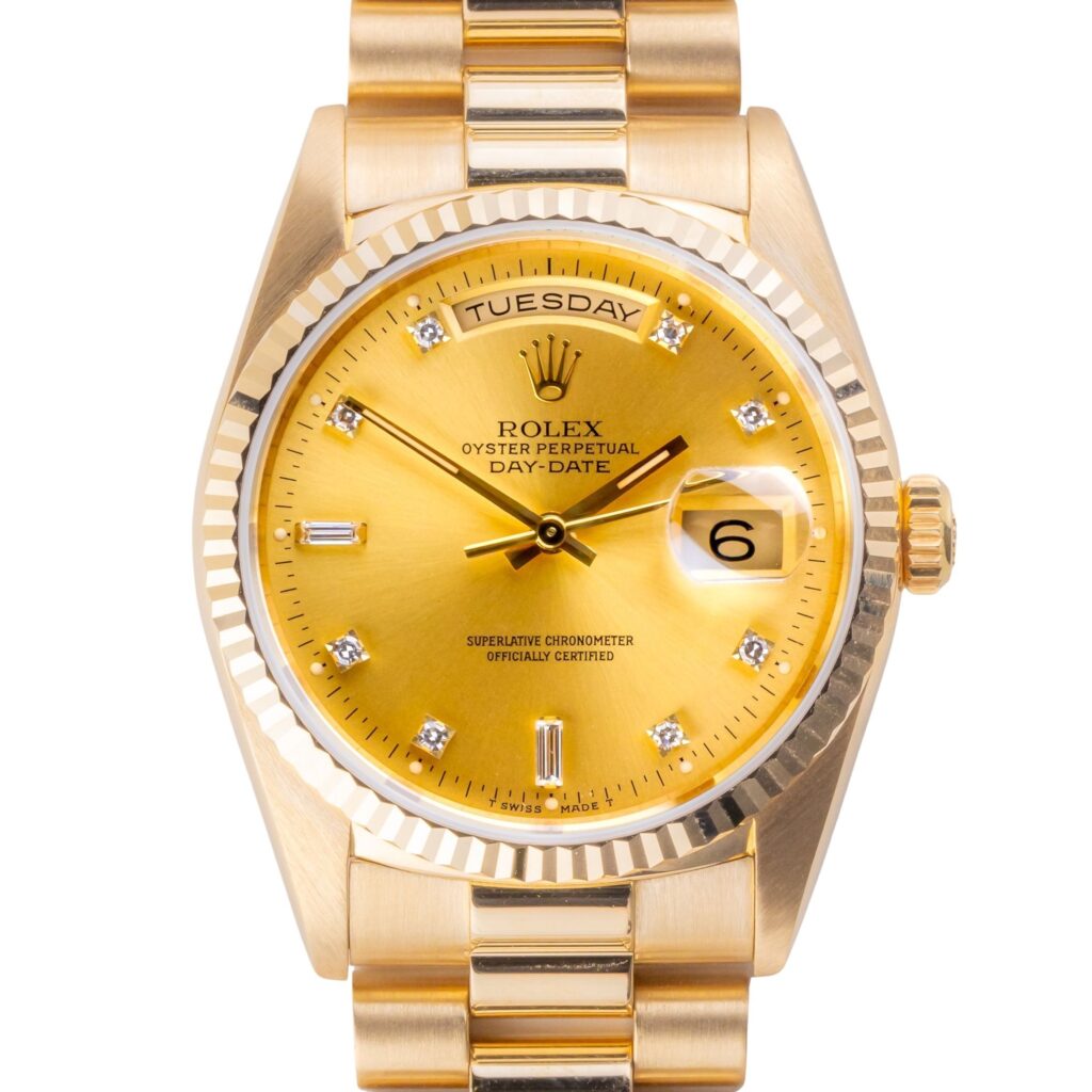 Rolex Day-Date Black Diamond 18238 1989 (Papiere) 12 2E0B3872 1CG 3M Langedyk Vintage Watches