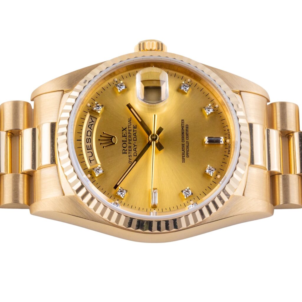 Rolex Day-Date Black Diamond 18238 1989 (Papiere) 13 2E0B3877 1CG 3M Langedyk Vintage Watches