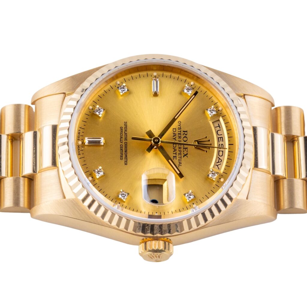 Rolex Day-Date Black Diamond 18238 1989 (Papiere) 14 2E0B3880 1CG 3M Langedyk Vintage Watches