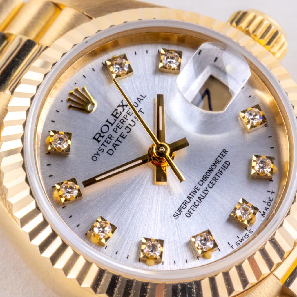 Alternative view of Rolex Lady-Datejust Silver Diamond 69178 1991 (Vollständiger Satz)