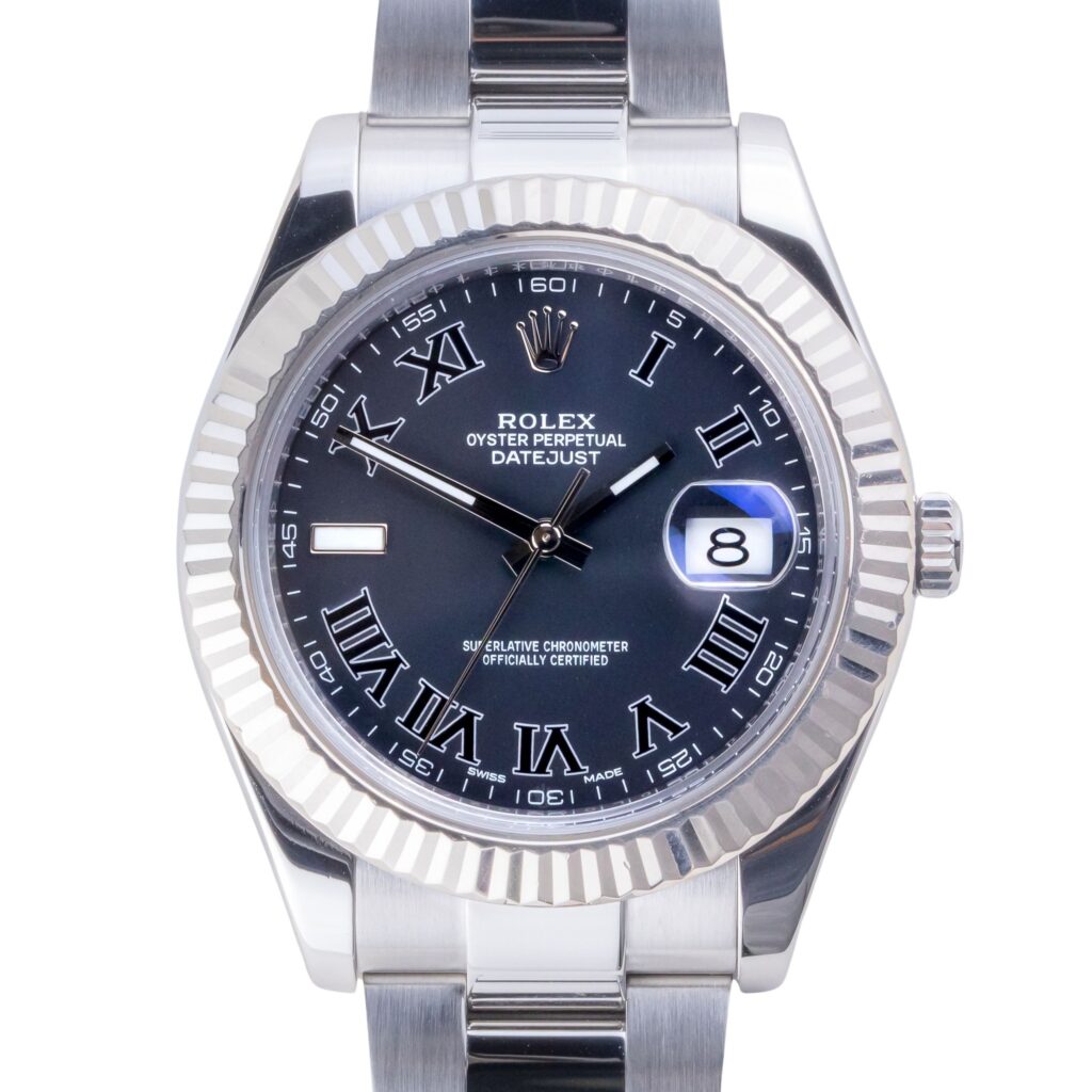 Rolex Datejust 41 Grey Roman 116334 2016 (Vollständiger Satz) 10 2E0B3938 1CG 3M Langedyk Vintage Watches