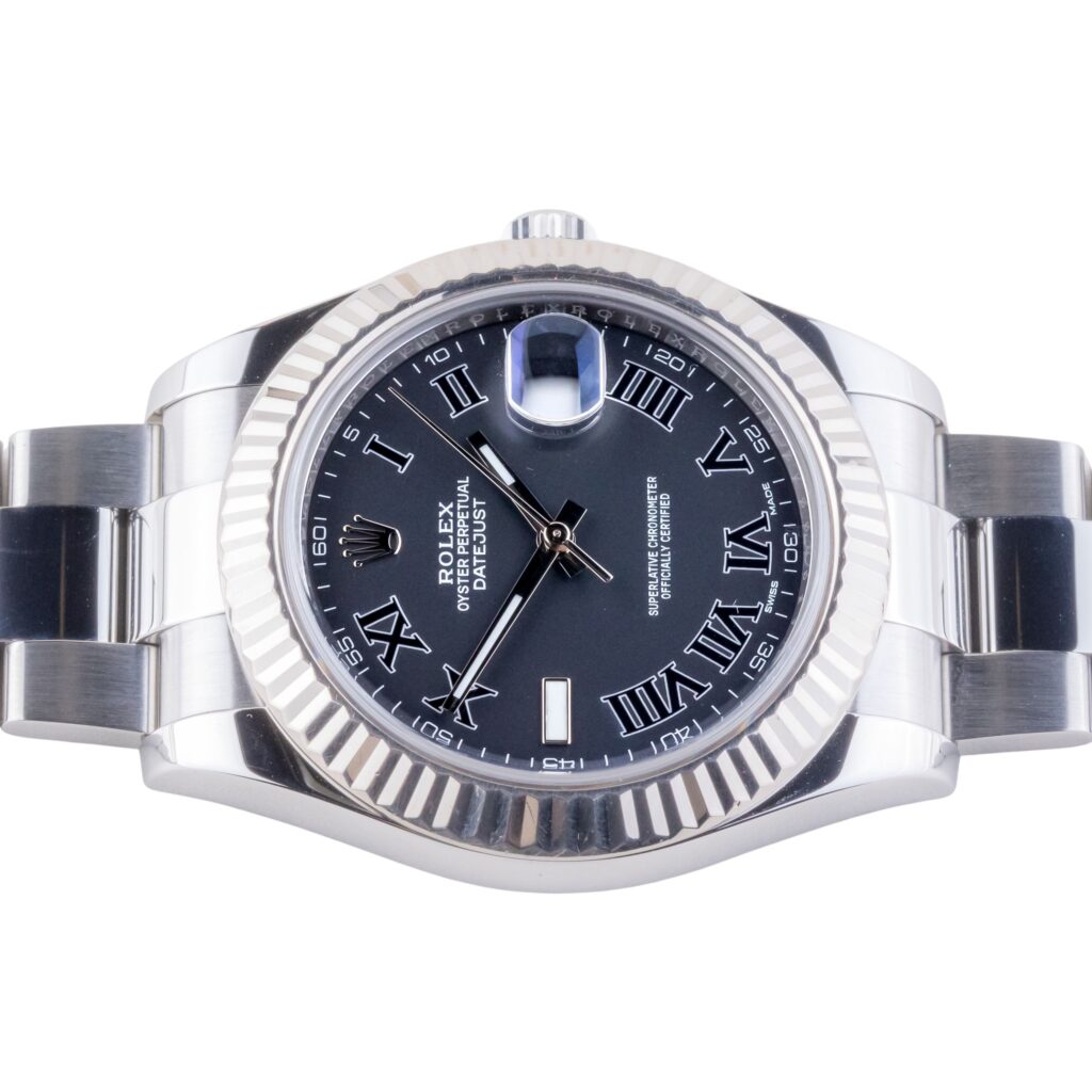 Rolex Datejust 41 Grey Roman 116334 2016 (Vollständiger Satz) 12 2E0B3943 1CG 3M Langedyk Vintage Watches