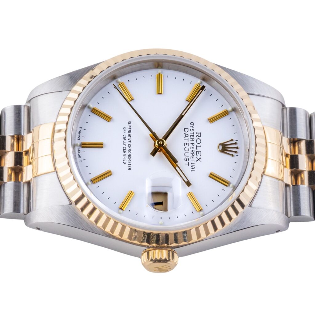 Rolex Oyster Perpetual Datejust White 16233 1989 (Vollständiger Satz) 10 2E0B3957 1CG 3M Langedyk Vintage Watches