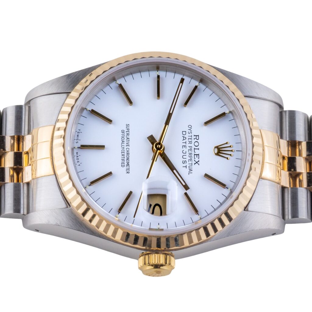 Rolex Oyster Perpetual Datejust White 16233 1989 (Vollständiger Satz) 13 2E0B3996 1CG 3M Langedyk Vintage Watches