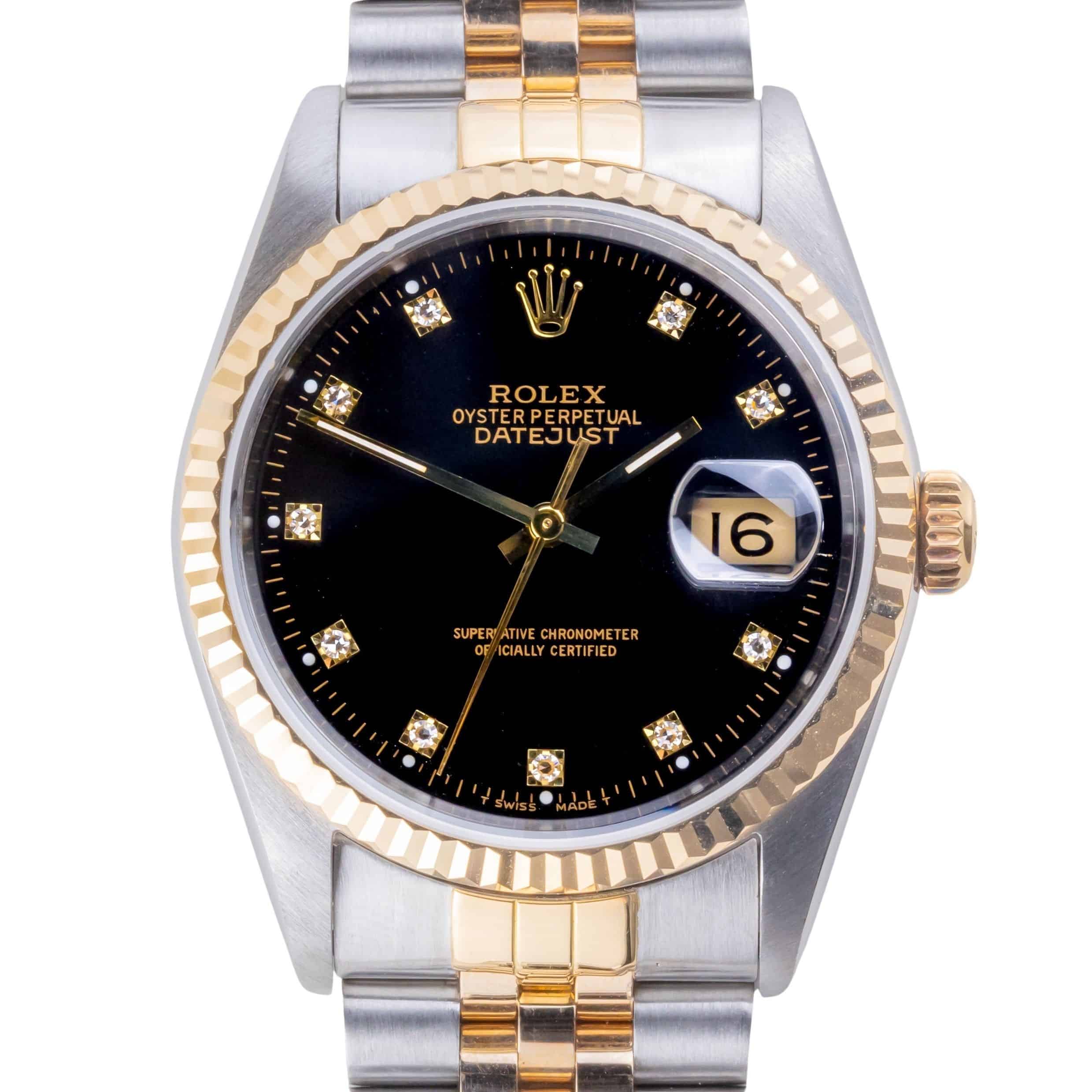 Rolex Oyster Perpetual Datejust Black Diamond 16233 1991 (Vollständiger Satz) 3 Rolex Oyster Perpetual Datejust Black Diamond 16233 1991 (Vollständiger Satz) – Bild 3
