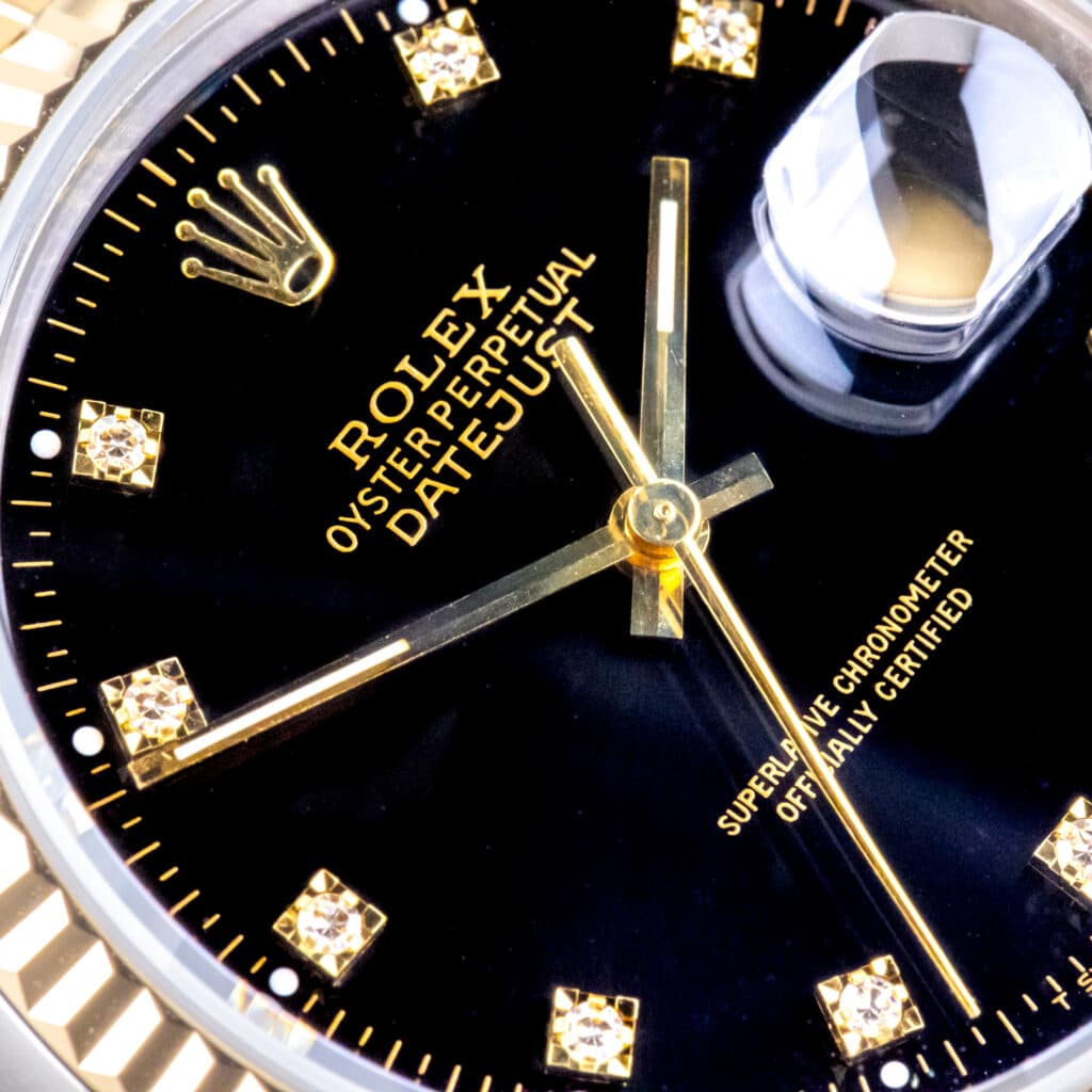 Alternative view of Rolex Oyster Perpetual Datejust Black Diamond 16233 1991 (Vollständiger Satz)