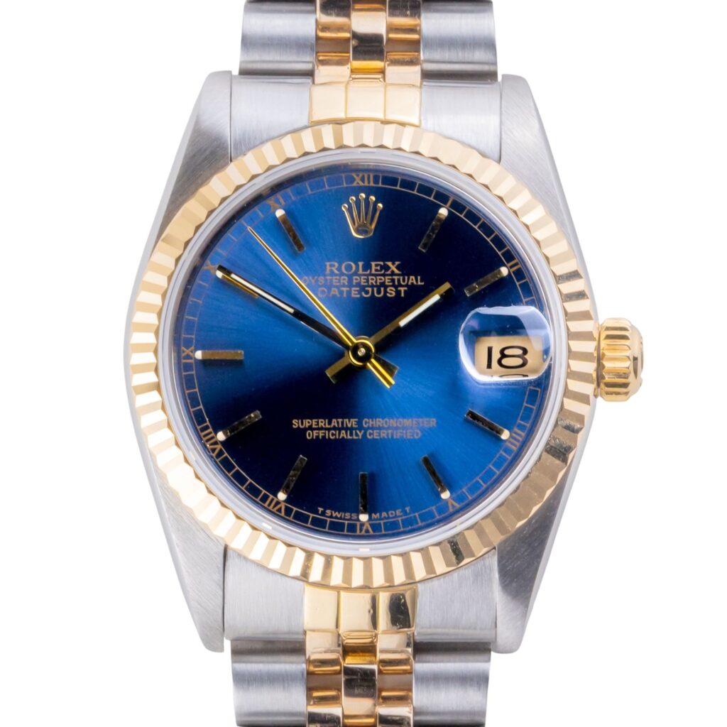 Rolex Oyster Perpetual Lady-Datejust Blue 68273 1989 (Vollständiger Satz) 10 2E0B4012 1CG 3M Langedyk Vintage Watches