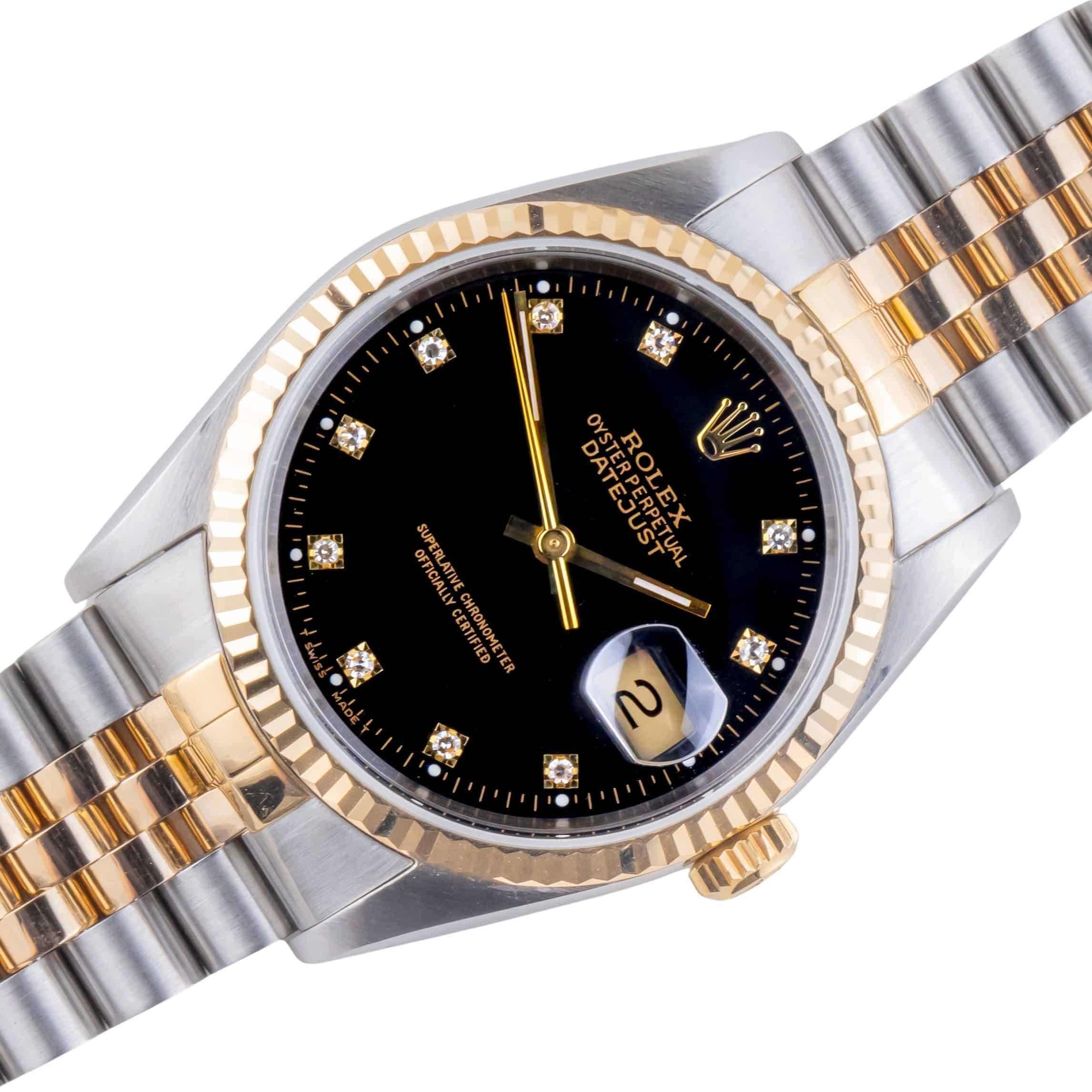 Rolex Oyster Perpetual Datejust Black Diamond 16233 1993 (Vollständiger Satz) 1 rolex-datejust-16233-184