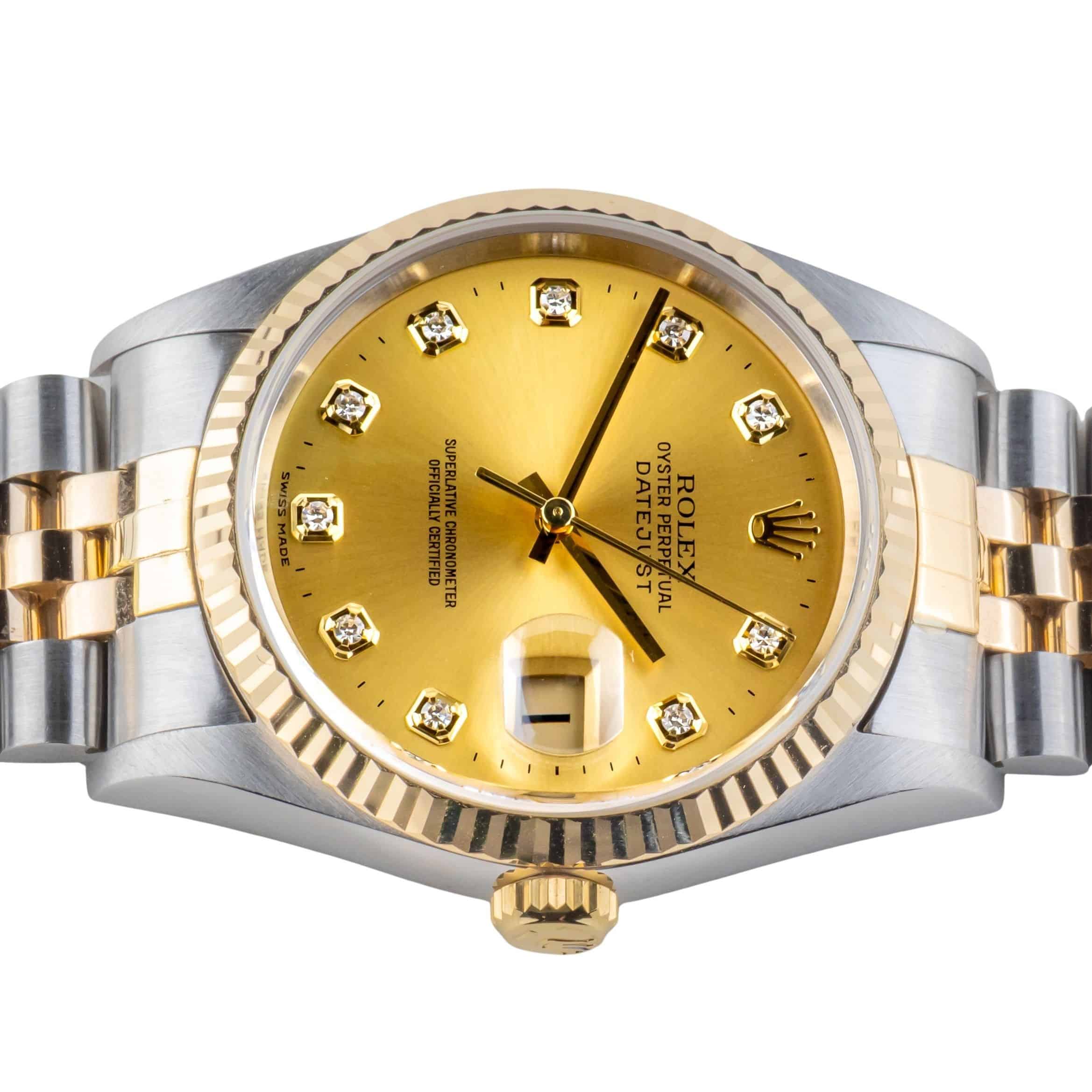 Rolex Oyster Perpetual Datejust Champagne Diamond 16233 2002 (Vollständiger Satz) 6 Rolex Oyster Perpetual Datejust Champagne Diamond 16233 2002 (Vollständiger Satz) – Bild 6