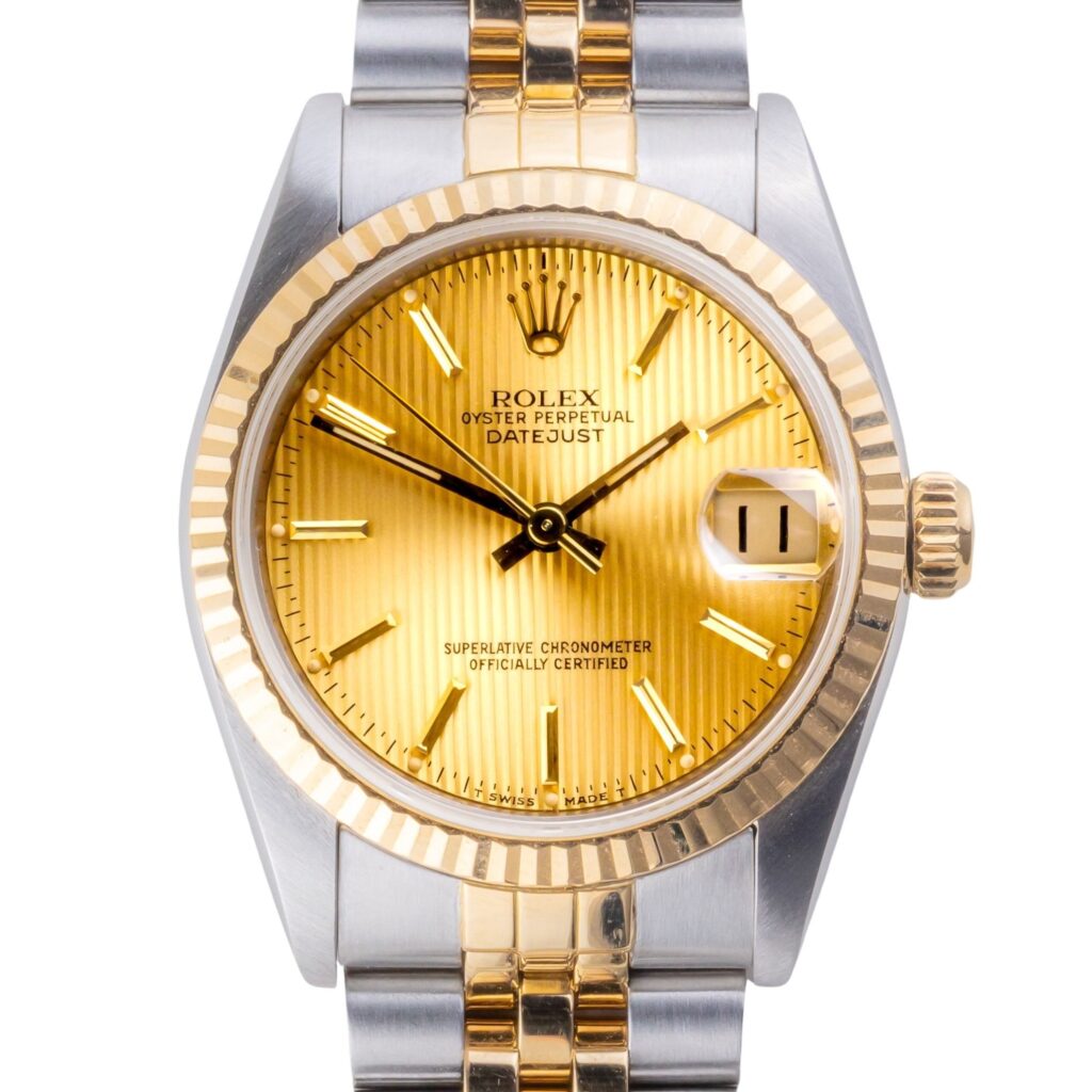 Rolex Oyster Perpetual Lady-Datejust Champagne Tapestry 68273 1989 (Vollständiger Satz) 10 2E0B4064 1CG 3M Langedyk Vintage Watches