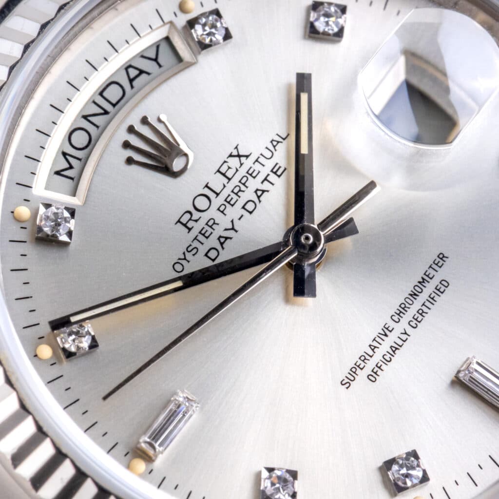 Alternative view of Rolex Day-Date Silver Diamond 18039 1979