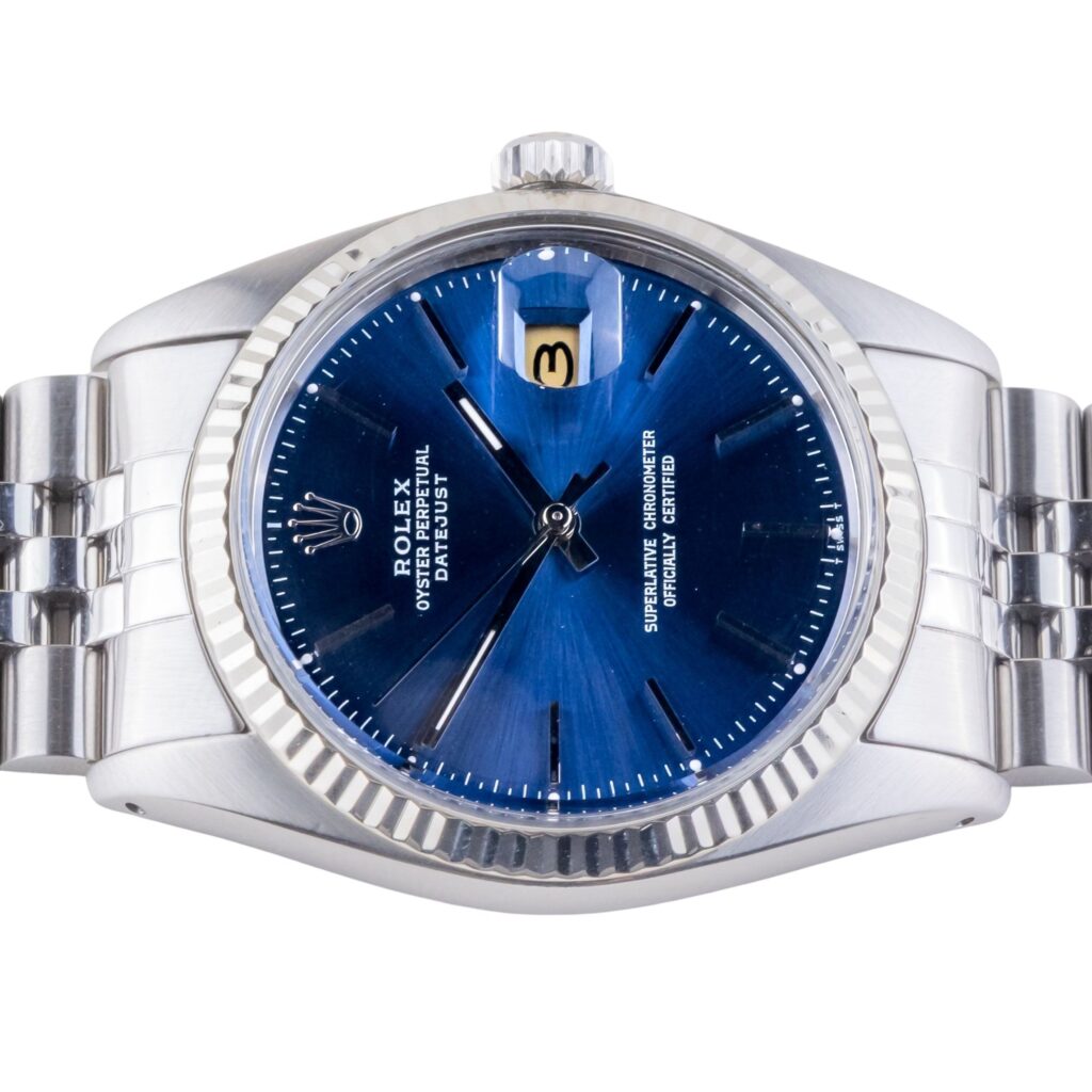 Rolex Oyster Perpetual Datejust Blue 16014 1979 (Box) 12 2E0B4108 1CG 3M Langedyk Vintage Watches