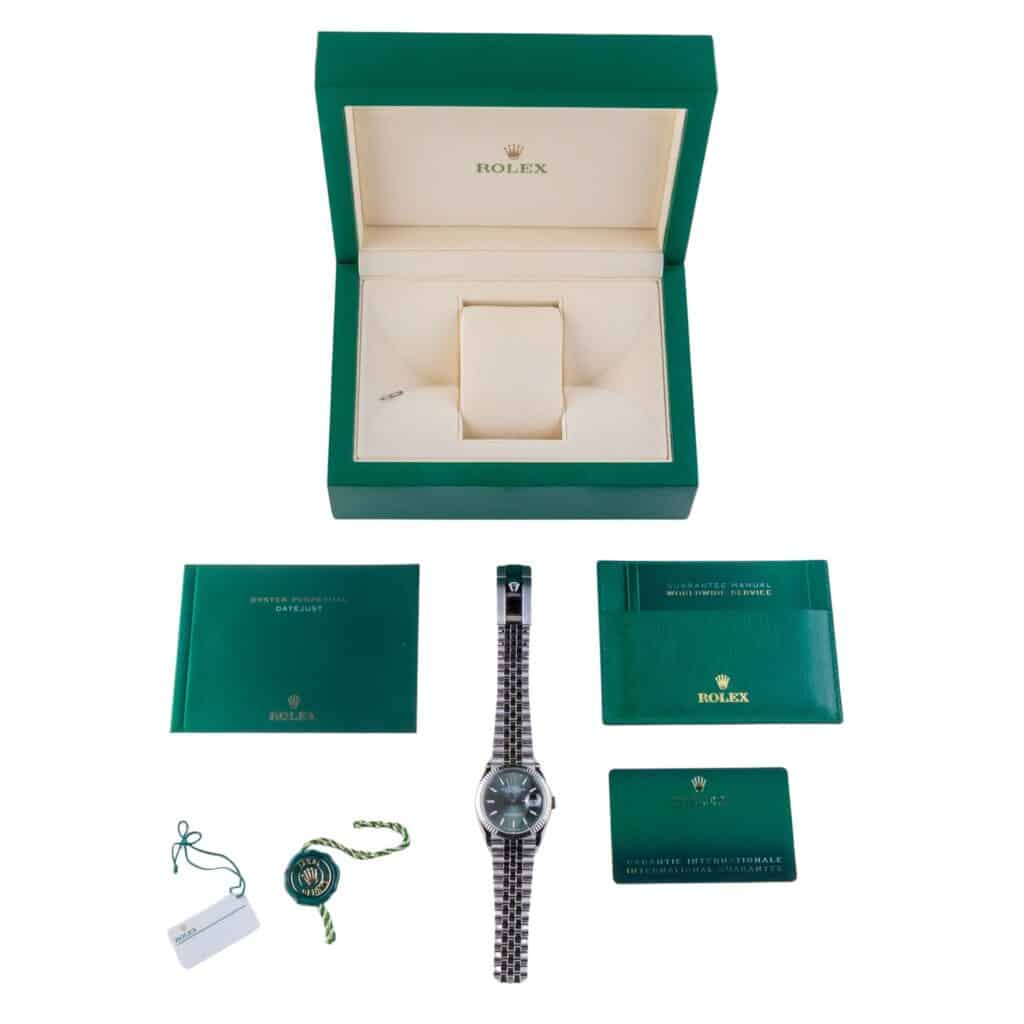 Rolex Datejust Mint Green 126234 2023 (Vollständiger Satz) 15 2E0B4117 1CG 3M Langedyk Vintage Watches