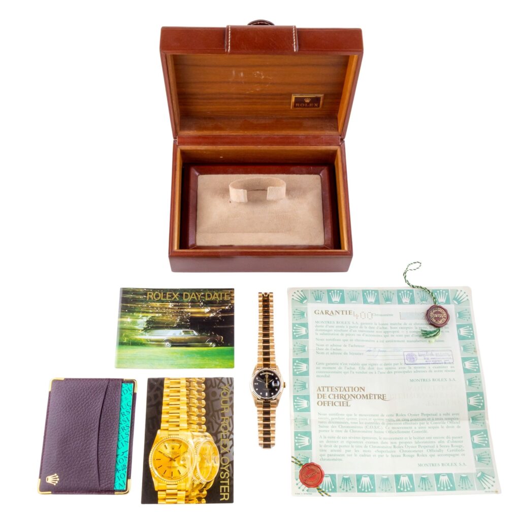 Rolex Day-Date Black Diamond 18238 1988 (Full Set) 17 2E0B4125 1CG 3M Langedyk Vintage Watches