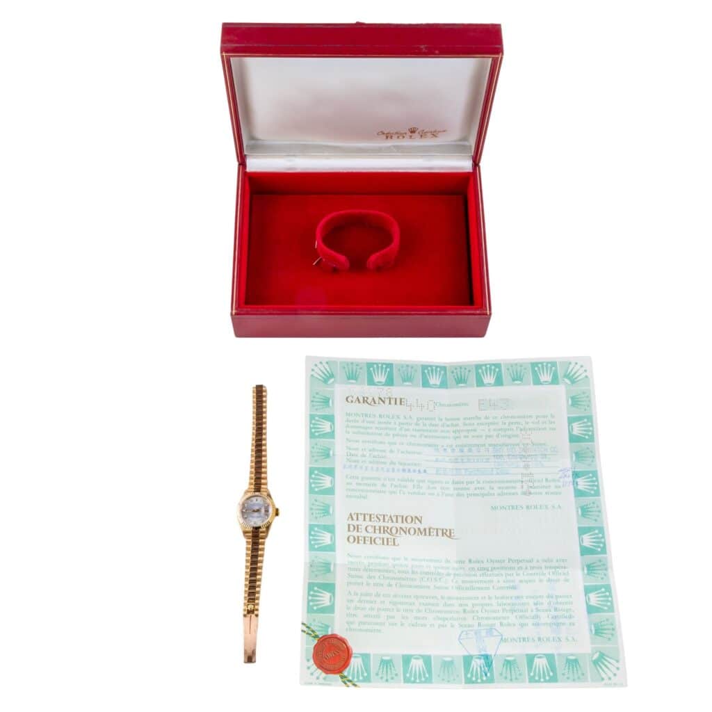 Rolex Lady-Datejust Silver Diamond 69178 1990 (Vollständiger Satz) 15 2E0B4128 1CG 3M Langedyk Vintage Watches