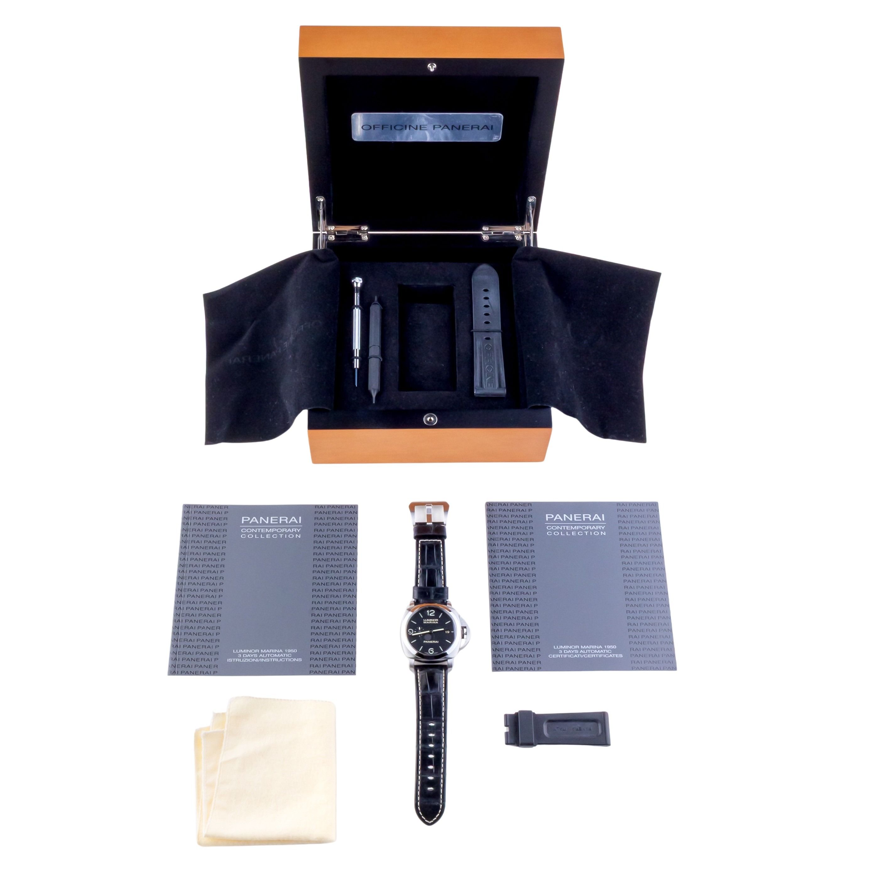 Panerai Luminor Marina 1950 Black Luminova PAM00312 2013 (Vollständige Set) 8 Panerai Luminor Marina 1950 Black Luminova PAM00312 2013 (Vollständige Set) – Bild 8
