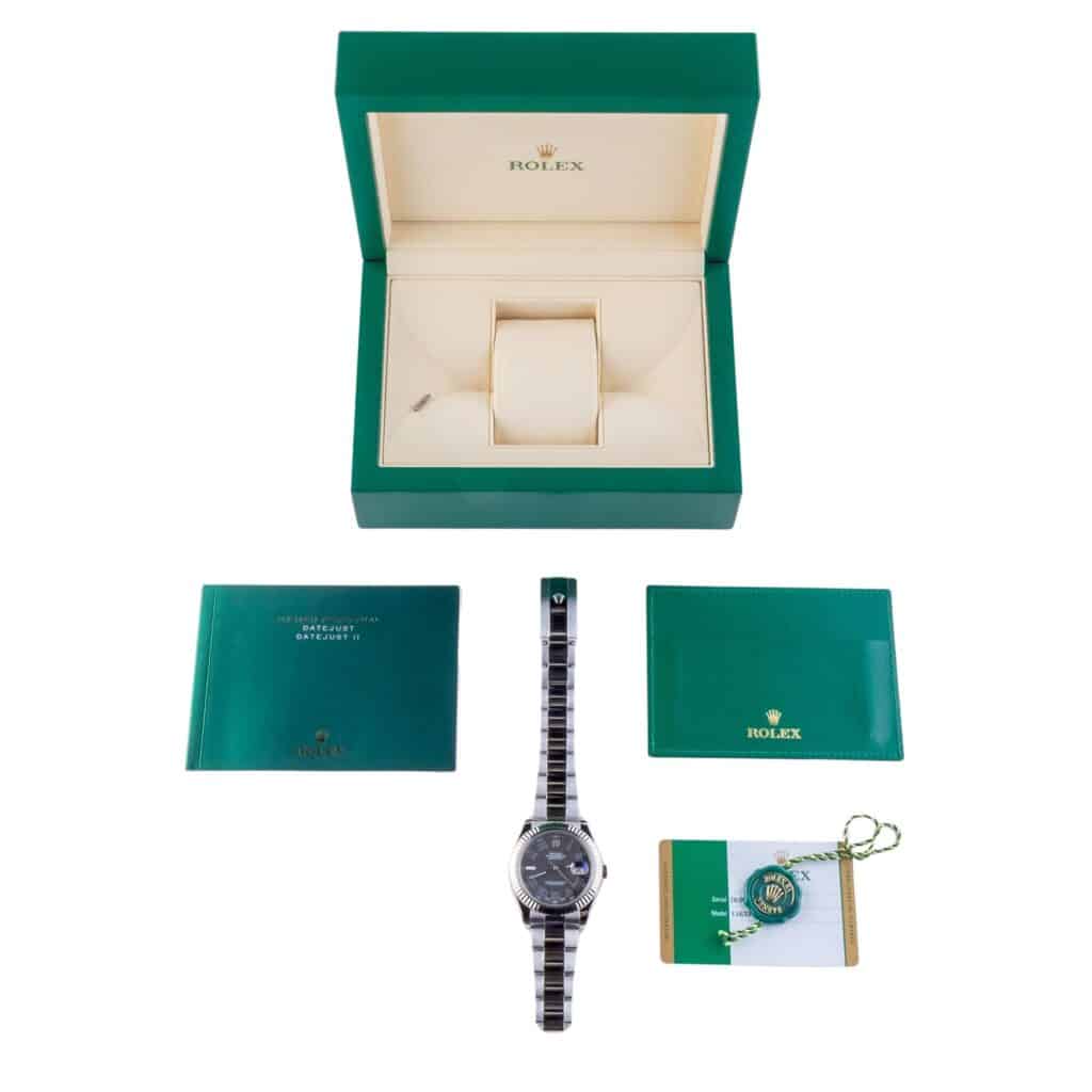 Rolex Datejust 41 Grey Roman 116334 2016 (Vollständiger Satz) 15 2E0B4131 1CG 3M Langedyk Vintage Watches