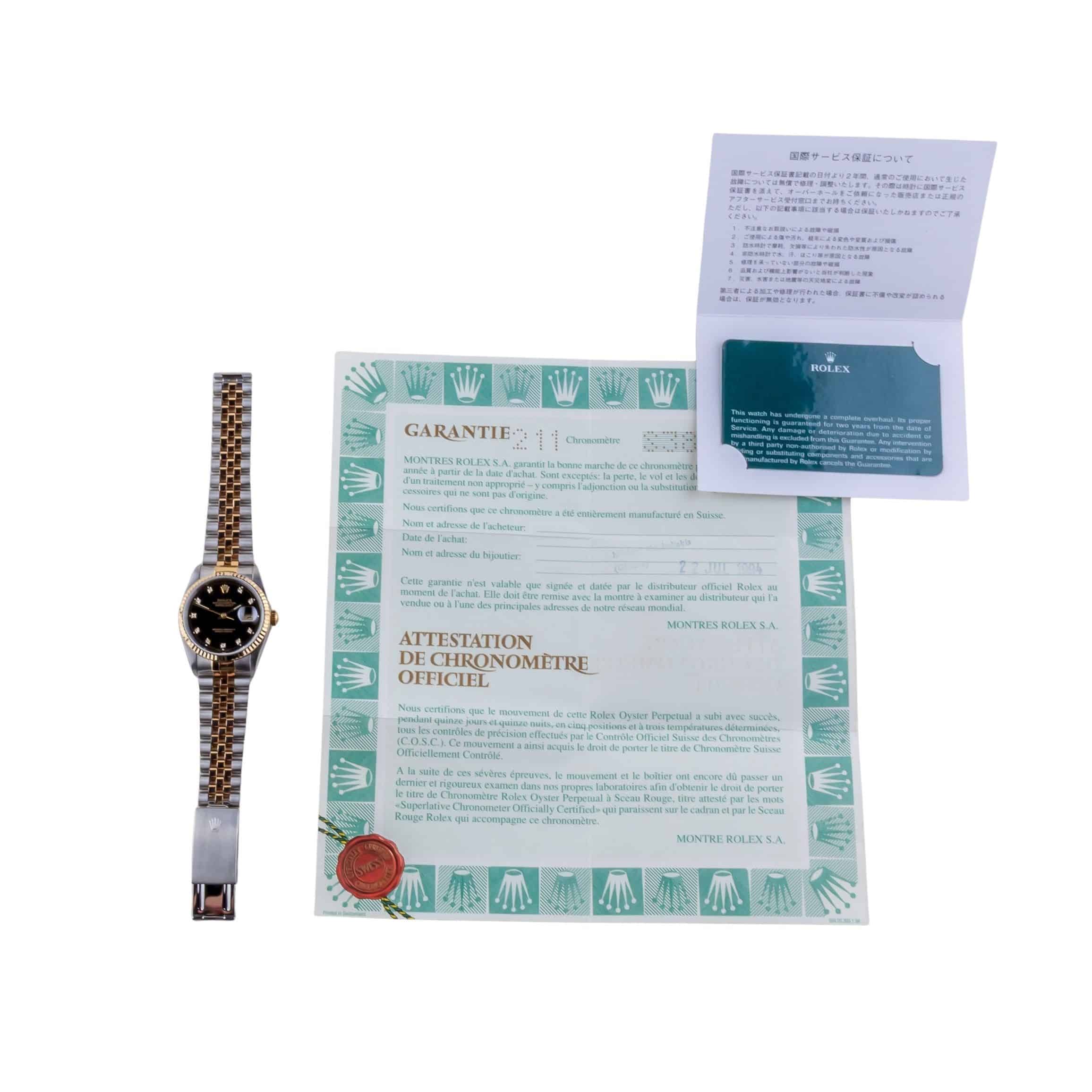 Rolex Oyster Perpetual Datejust Black Diamond 16233 1993 (Vollständiger Satz) 8 Rolex Oyster Perpetual Datejust Black Diamond 16233 1993 (Vollständiger Satz) – Bild 8